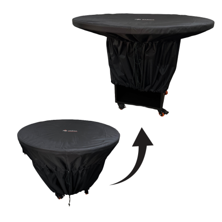 Husa impermeabila pentru gratar cu plita, diametru 85 cm, cu margine de lemn