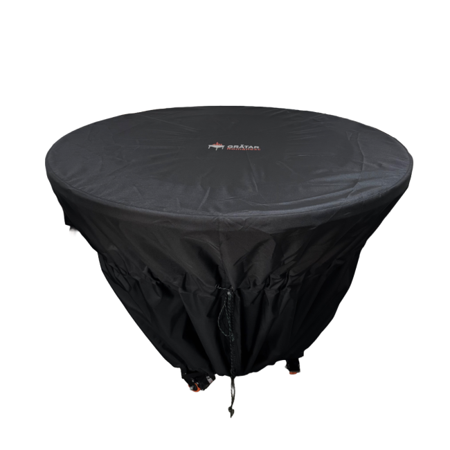 Husa impermeabila pentru gratar cu plita, diametru 85 cm, cu margine de lemn