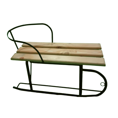 Sanie din lemn si metal cu spatar