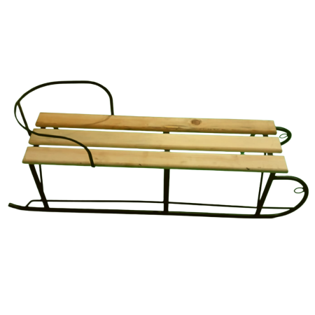 Sanie din lemn si metal, doua locuri, cu spatar