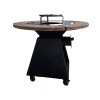 Gratar cu plita rotunda 650 mm, cu margine de lemn