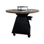 Gratar cu plita rotunda 650 mm, cu margine de lemn