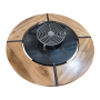 Gratar cu plita rotunda 650 mm, cu margine de lemn