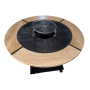 Gratar cu plita rotunda 850 mm, cu margine de lemn